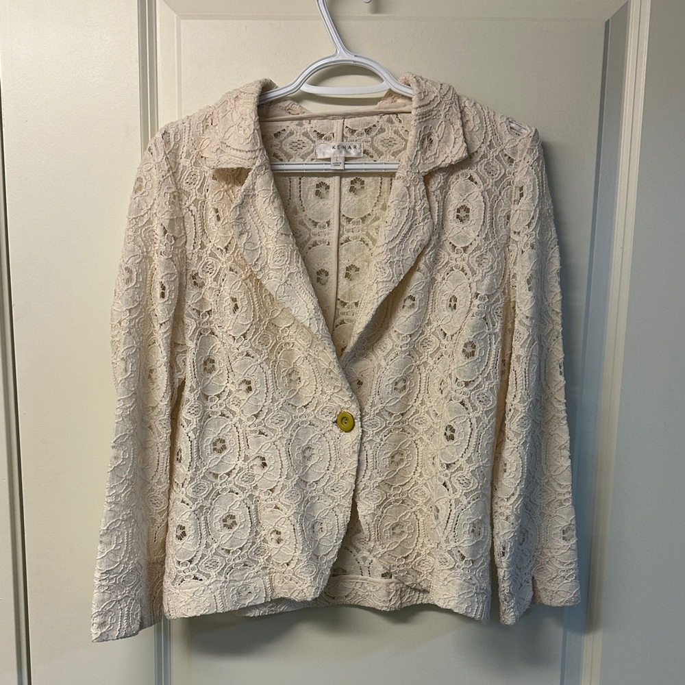 Kenar lace blazer with cropped sleeves